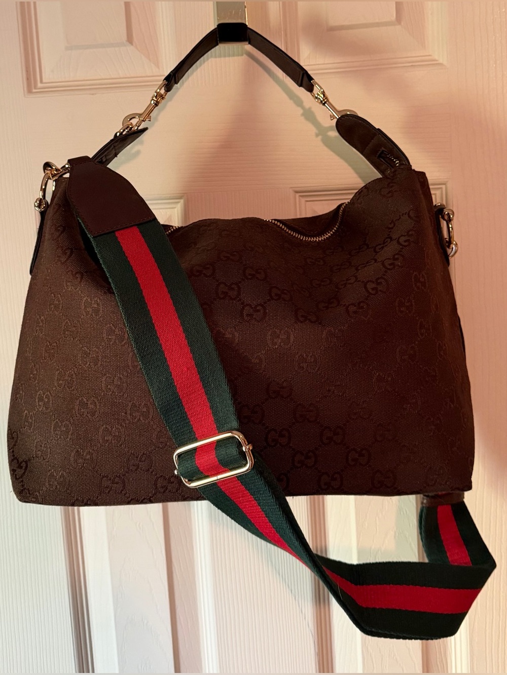 Beautiful Brera Chocolate Canvas Hobo Bag
